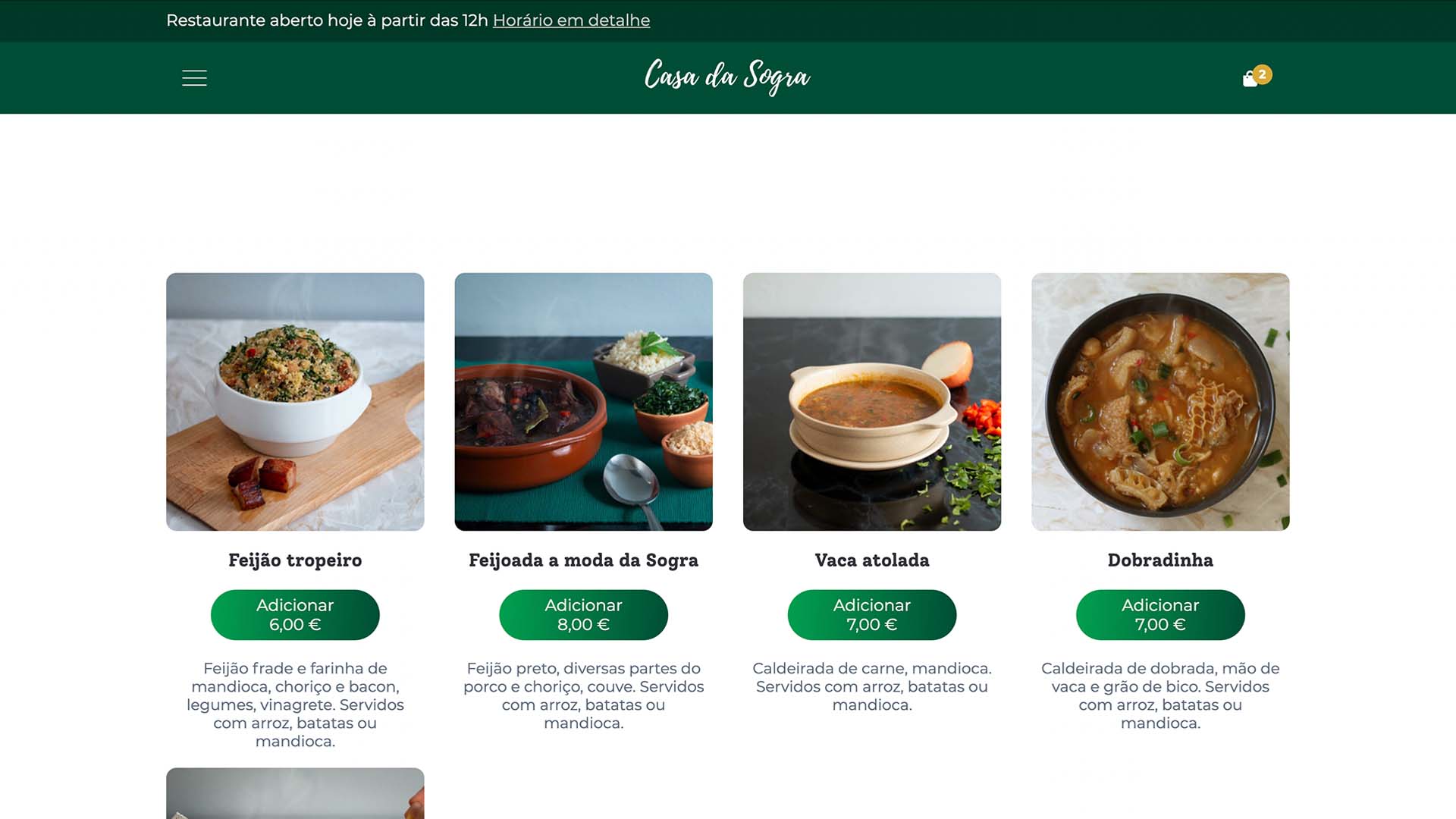Screenshot Casa da Sogra Website